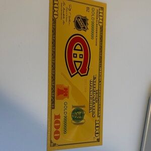 Gold NHL Collectible Note